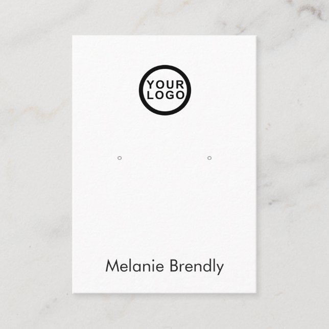 Logo Black White Jewelry Earring Display Visitkort (Framsida)