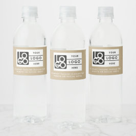 Logo Business Corporate Company Minimalist Kraft Vattenflaskor Etikett