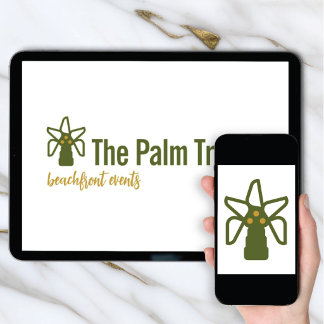 Logo Download Coconut Palm Tree Tropical Brand Inbjudningar