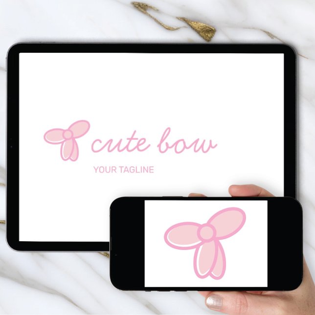 Logo Download Cute Bow | Boutique & Beauty Icon Inbjudningar (Skapare uppladdad)