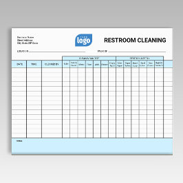 Logo Editable Office Restroom Cleaning Log Notepad Anteckningsblock