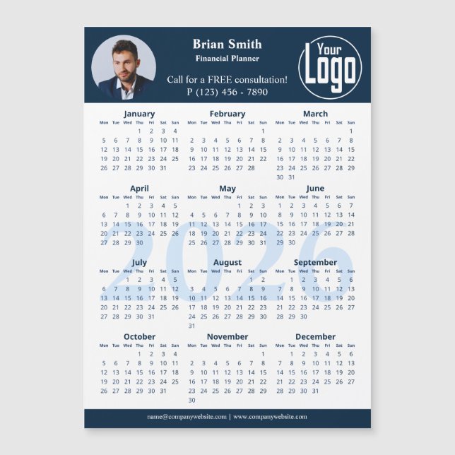Logo Financial Planner 2026 Calendar Magnet (Framsida)
