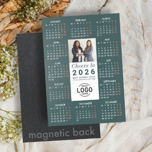 Logo Foto Grön Kalender 2026 Magnetisk Kort