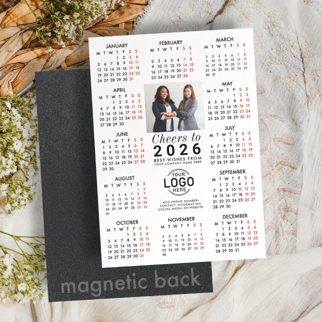 Logo Foto Info Vit Kalender 2026 Magnetisk Kort (Skapare uppladdad)