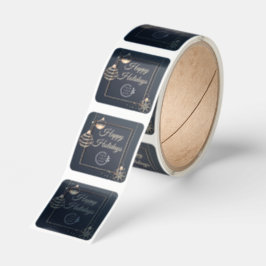 Logo Happy Holidays Christmas Corporate Modern Fyrkantigt Klistermärke