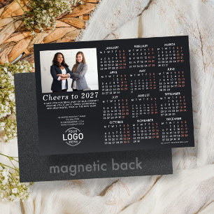 Logo Info Foto Svart Kalender 2027 Magnetisk Kort