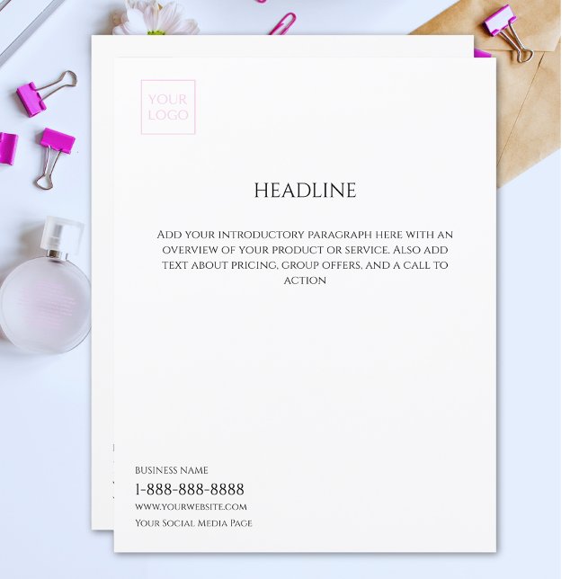 Logo Minimal White Business Marketing Flyer (Skapare uppladdad)