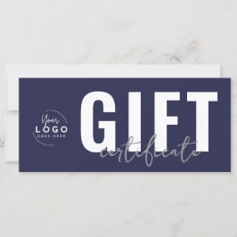 Logo Navy Blue Business Gift Certificate