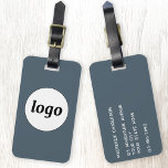 Logo Promotional Charcoal Gray Business Branding Bagagebricka<br><div class="desc">Simple logo design for your business.  Replace the logo and details with your own and change the background color in the design tool to customize.  Ideal for as a promotional item to give to clients,  customers and employees,  and for business travel and trade shows.</div>