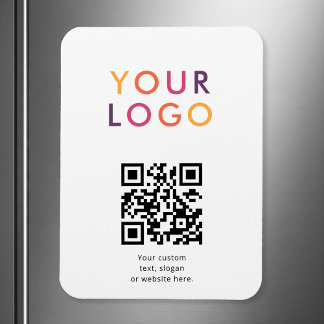 Logo QR Code Business Template White Magnet