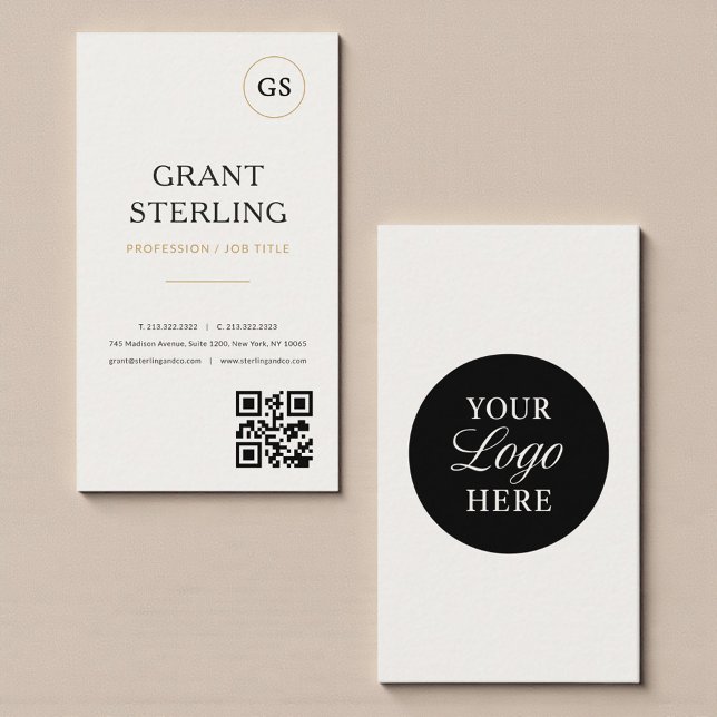 Logo QR-kod Elegant Minimalistisk Professionell  Visitkort (Skapare uppladdad)
