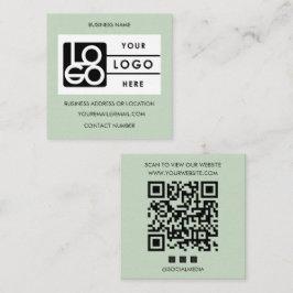 Logo Sage Green QR Code Website Social Media Fyrkantigt Visitkort