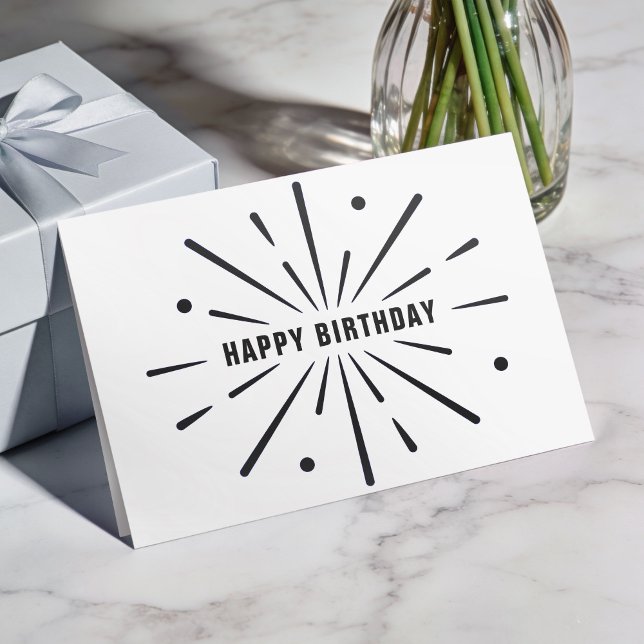 Logo Simple Black White Corporate Birthday Card Helgkort (Skapare uppladdad)