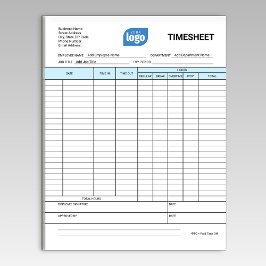 Logo Simple Employee Business Time Sheet Notepad Anteckningsblock