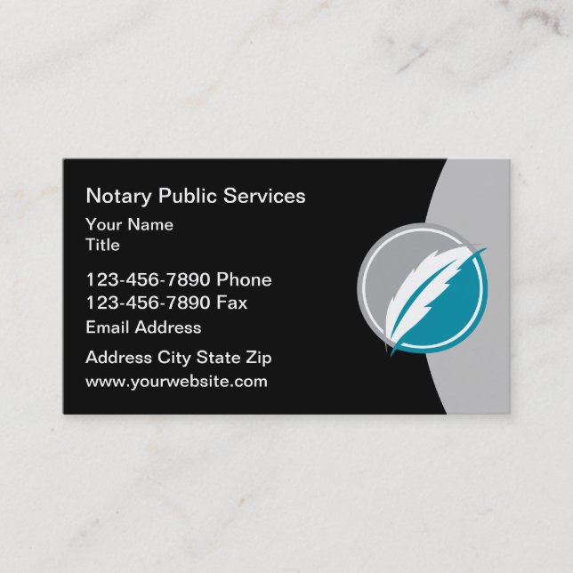 Logo Template Notary Public Business Card Design Visitkort (Framsida)