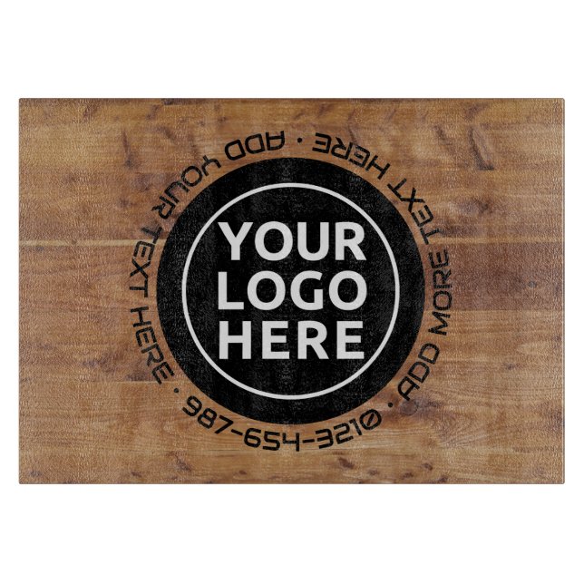 LOGO & TEXT | Custom Business Glass Cutting Board (Framsidan)