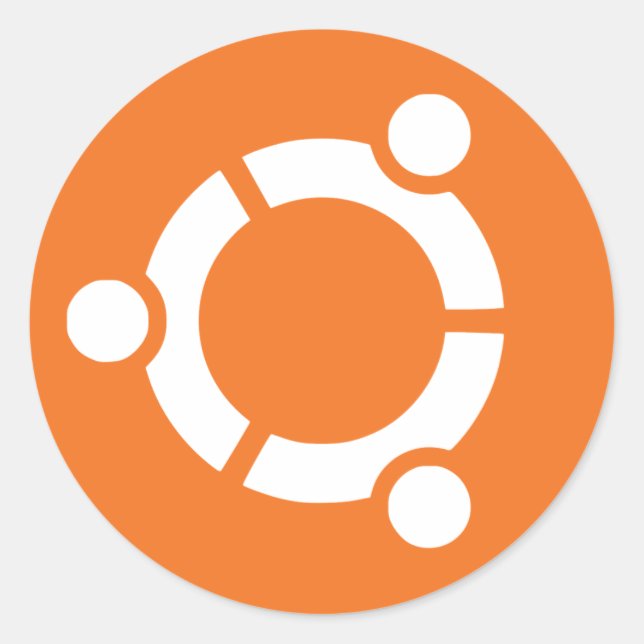Logo Ubuntu Runt Klistermärke (Framsida)