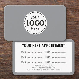 Logo Upload Modern Simple Appointment Gray Visitkort