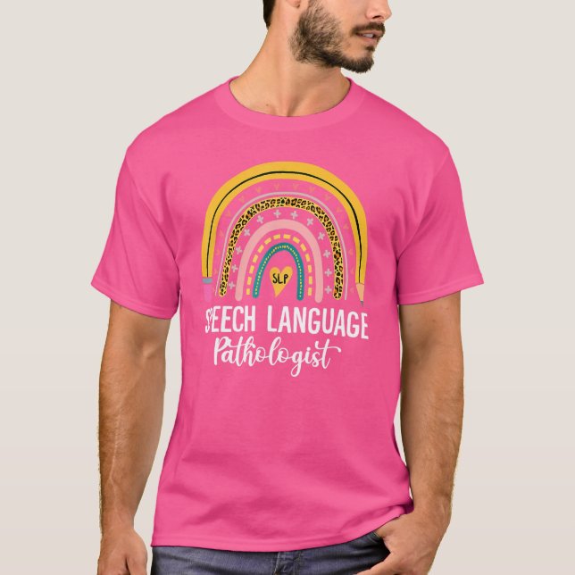 Logoped Rainbow Speech Therapy T Shirt (Framsida)