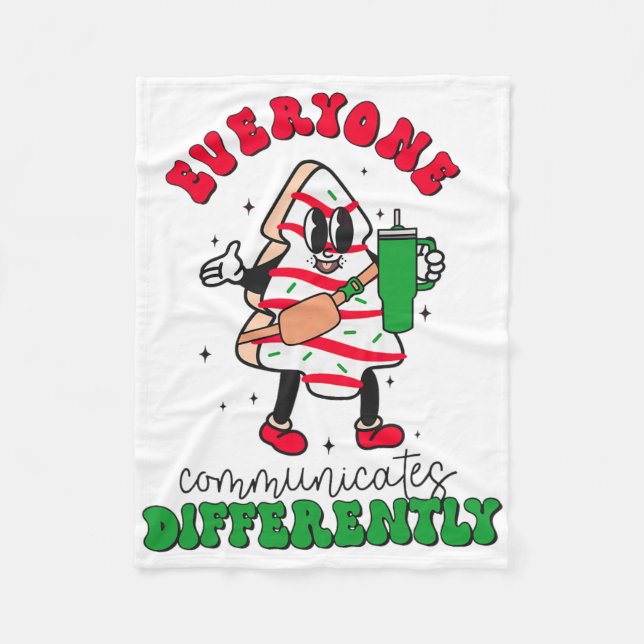 Logopedisk jul alla kommunicera olika fleecefilt (Framsidan)