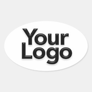 Logopromotion för småföretagare ovalt klistermärke