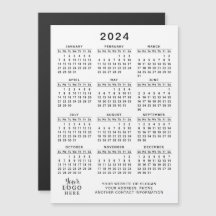 Logotyp 2024 Magnetic Calendar Promotion White Bla