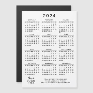 Logotyp 2024 Magnetic Calendar Promotion White Bla