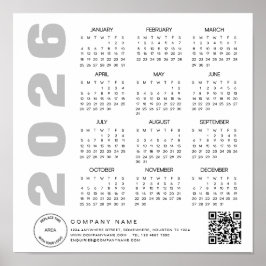 Logotyp 2026 Kalender QR Code Company namn Poster