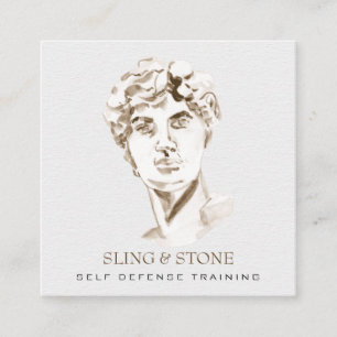 *~* Logotyp 3 QR - Mythology Greece AP45 DAVID Fyrkantigt Visitkort