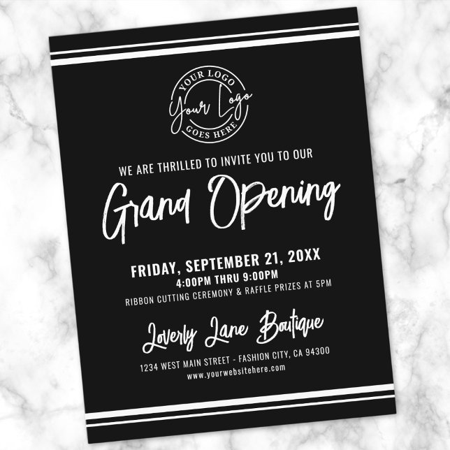 Logotyp Affärs Stor Öppning Vykort (Logo Business Grand Opening Postcard)