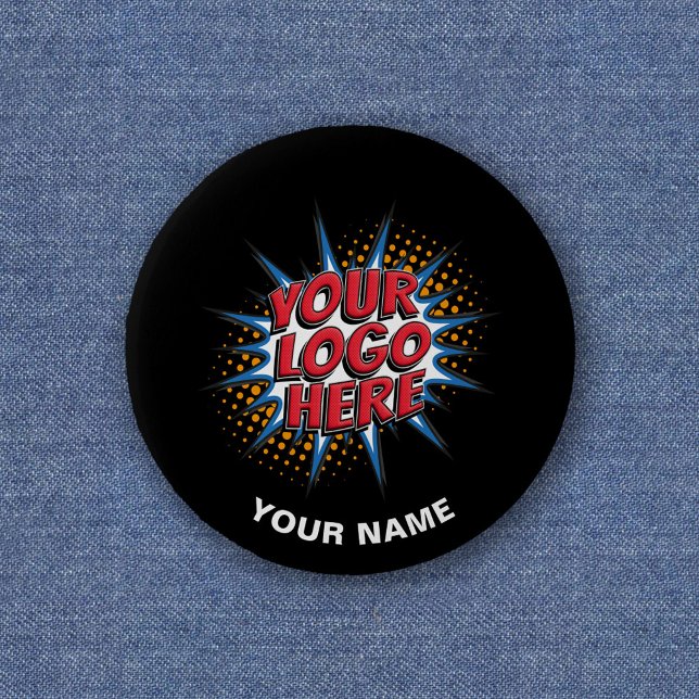 Logotyp anpassningsbar, Anpassningsbar text, svart Knapp (Skapare uppladdad)