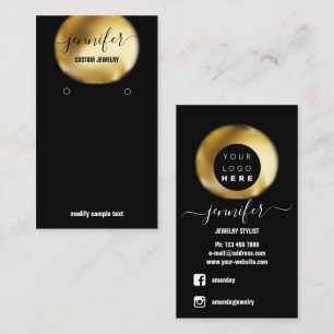 Logotyp Anpassningsbar judkort Social Media Black Visitkort