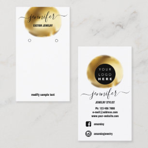 Logotyp Anpassningsbar judkort Social Media White Visitkort
