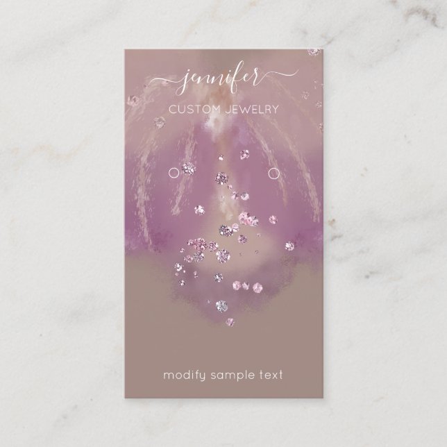 Logotyp Anpassningsbar Juvelry Card Social Crystal Visitkort (Framsida)