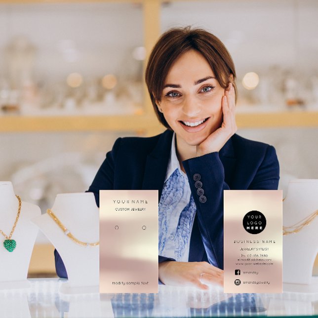 Logotyp Anpassningsbar Juvelry Card Social Media R Visitkort (Skapare uppladdad)