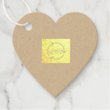 Logotyp Anpassningsbar Text Heart Gold Foil-favori
