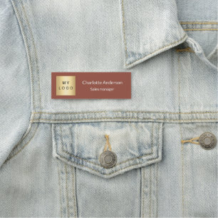 Logotyp anställd inom företaget Brown damsty Earth Namnbricka