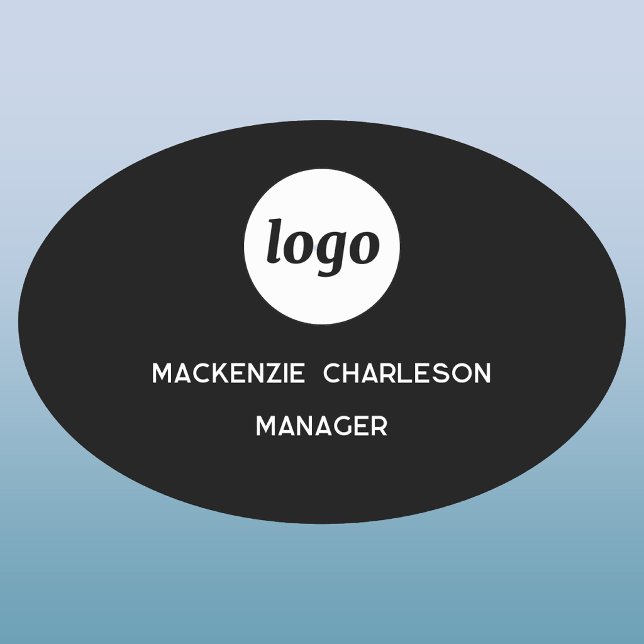 Logotyp Anställd Personal Magnetisk eller nål Namn Namnbricka (Simple logo with custom text business branding promotional magnetic or pin name tag badge)