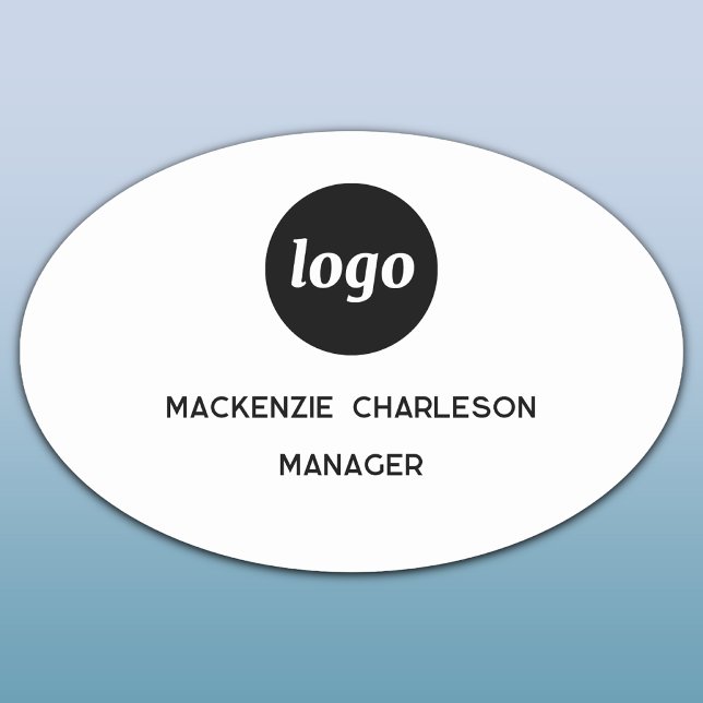 Logotyp Anställd Personal Magnetisk eller nål Namn Namnbricka (Simple logo with custom text business branding promotional magnetic or pin name tag badge)