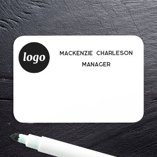 Logotyp Anställd Personal Magnetisk eller nål Whit Namnbricka