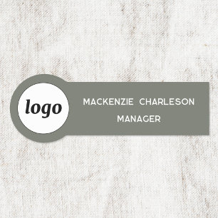 Logotyp Anställd Personal Sagegrön Företag Namnbricka
