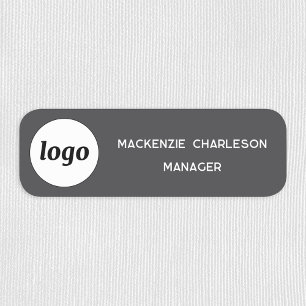 Logotyp Anställd Personal Skiffergrå Magnetisk ell Namnbricka