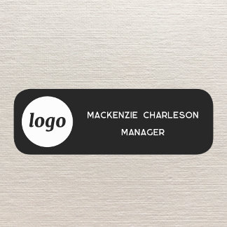 Logotyp Anställd Personal Svart Magnetisk eller Sp Namnbricka