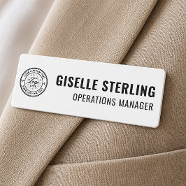 Logotyp Anställds namn Namnbricka