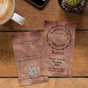 Logotyp av Anpassadet QR-kod för Horse Ranch Visitkort