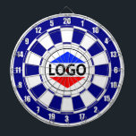 Logotyp av anpassningsbar på blå och vit darttavla<br><div class="desc">Bild på logotypen anpassningsbar på blå och vit karttavla.</div>