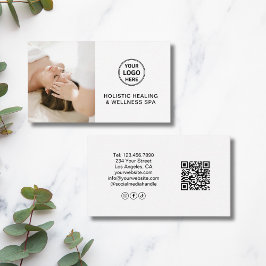 Logotyp av anpassningsbar QR Vit kolesterapi Visitkort