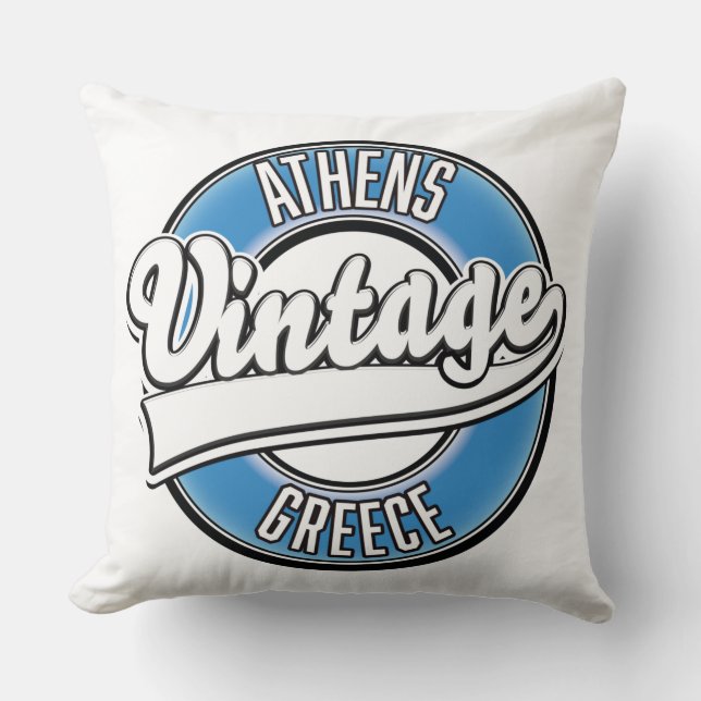 Logotyp av Atens grekiska vintage Kudde (Framsida)