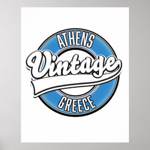 Logotyp av Atens grekiska vintage Poster