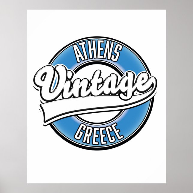 Logotyp av Atens grekiska vintage Poster (Framsidan)